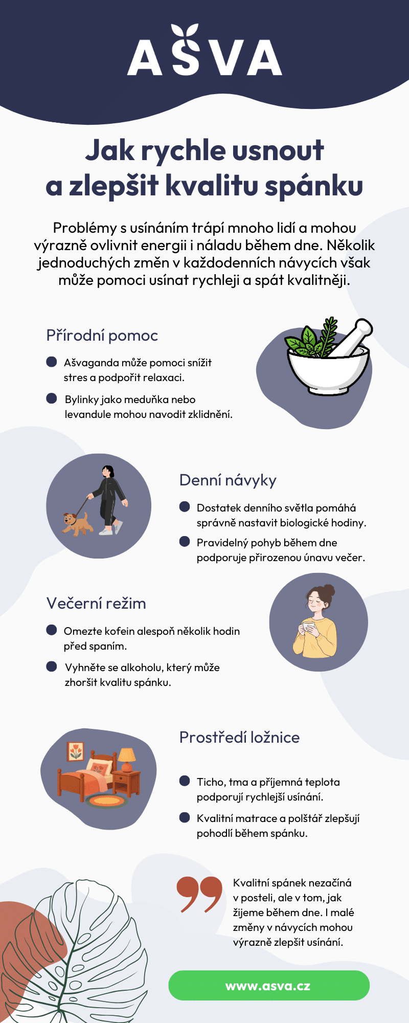 Infografika: Jak zlepšit usínání a kvalitu spánku